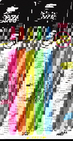 Retractable Highlighters, Assorted Ink Colors, Chisel Tip, Assorted Barrel Colors, 5/Set